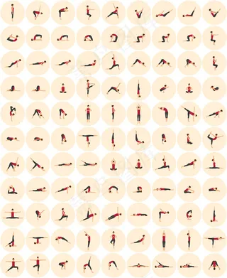 瑜伽健身图标,免抠元素