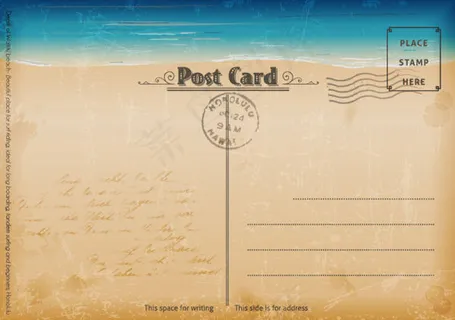 复古海边明信片