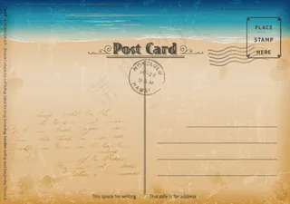 复古海边明信片