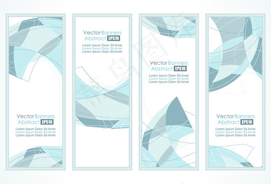 淡彩抽象条幅eps,ai矢量模版下载