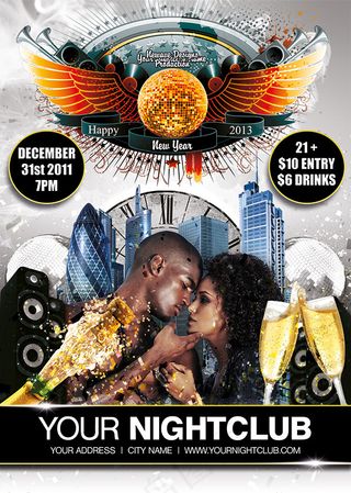 香槟酒吧夜店海报