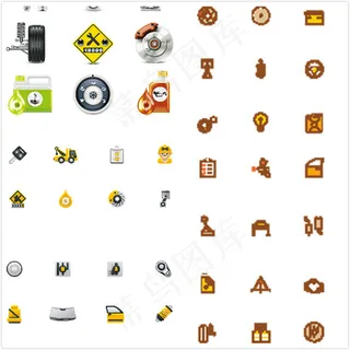 汽车维修配件图标,免抠元素