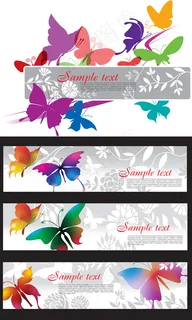 彩蝶花卉底纹