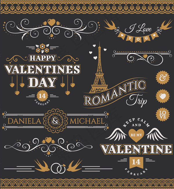 欧式潮流花纹边框