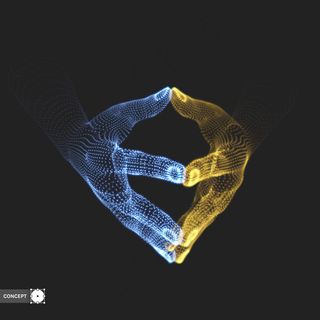 三维科技手掌,背景元素