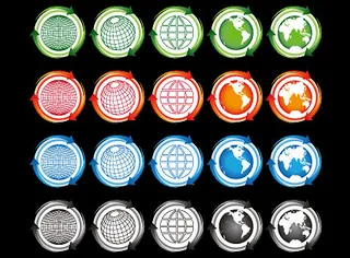 地球箭头图标,免抠元素