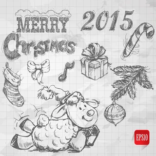 手绘圣诞元素设计