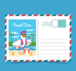 度假海鸥明信片