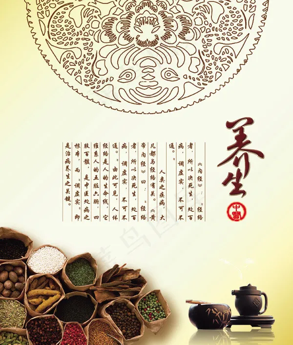 养生彩页psd模版下载