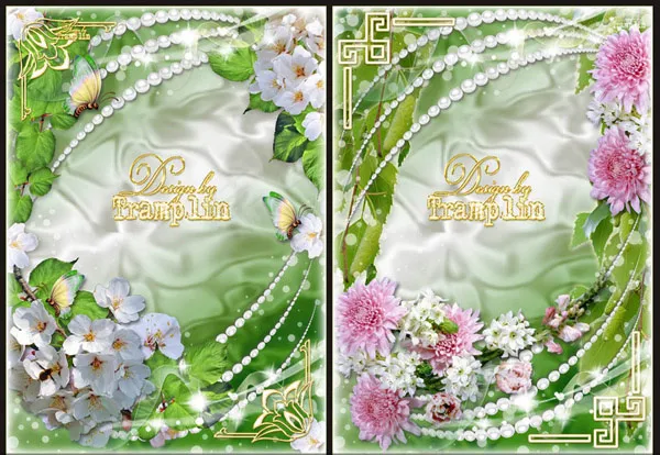 花朵藤蔓相框(2506X3508(DPI:300))psd模版下载