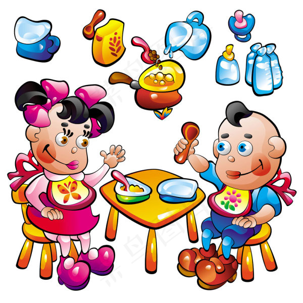 婴儿食品玩具2eps,ai矢量模版下载