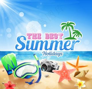 夏日海滩矢量