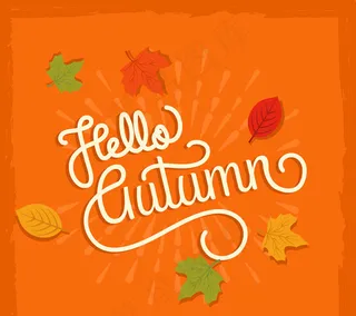 你好秋季艺术字