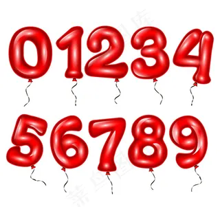 10款红色气球数字