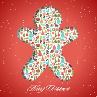 圣诞姜饼人图标,免抠元素