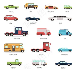 汽车图标矢量,免抠元素