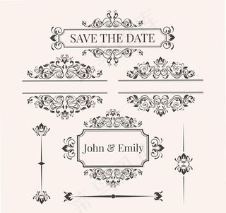 古婚礼装饰花纹