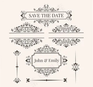 古婚礼装饰花纹