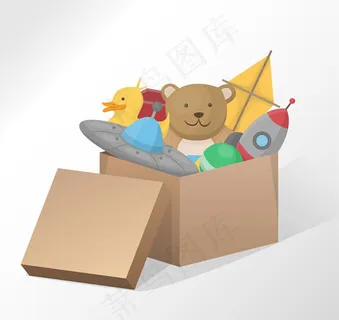 纸箱里的玩具