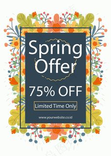 春天促销折扣海报