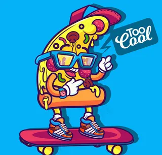 玩滑板的三角披萨