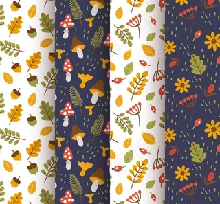 树叶花草无缝背景