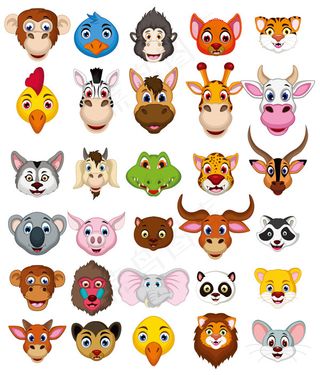 卡通动物图标,免抠元素