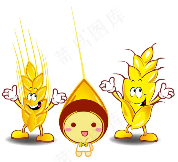 小麦卡通形象ai矢量模版下载