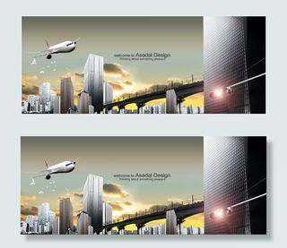 城市上空的飞机