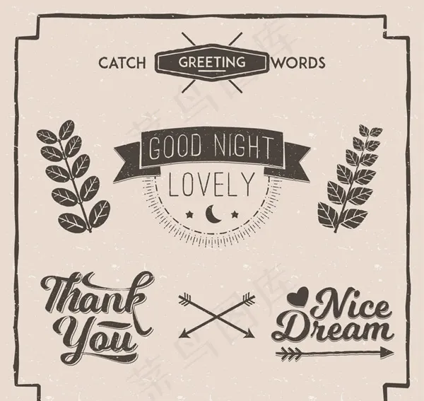 3款创意祝福语ai矢量模版下载