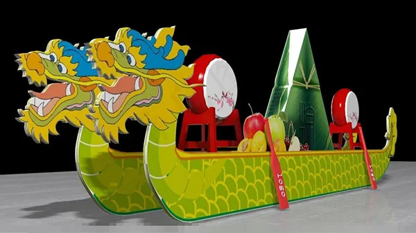 端午龙舟堆头模型