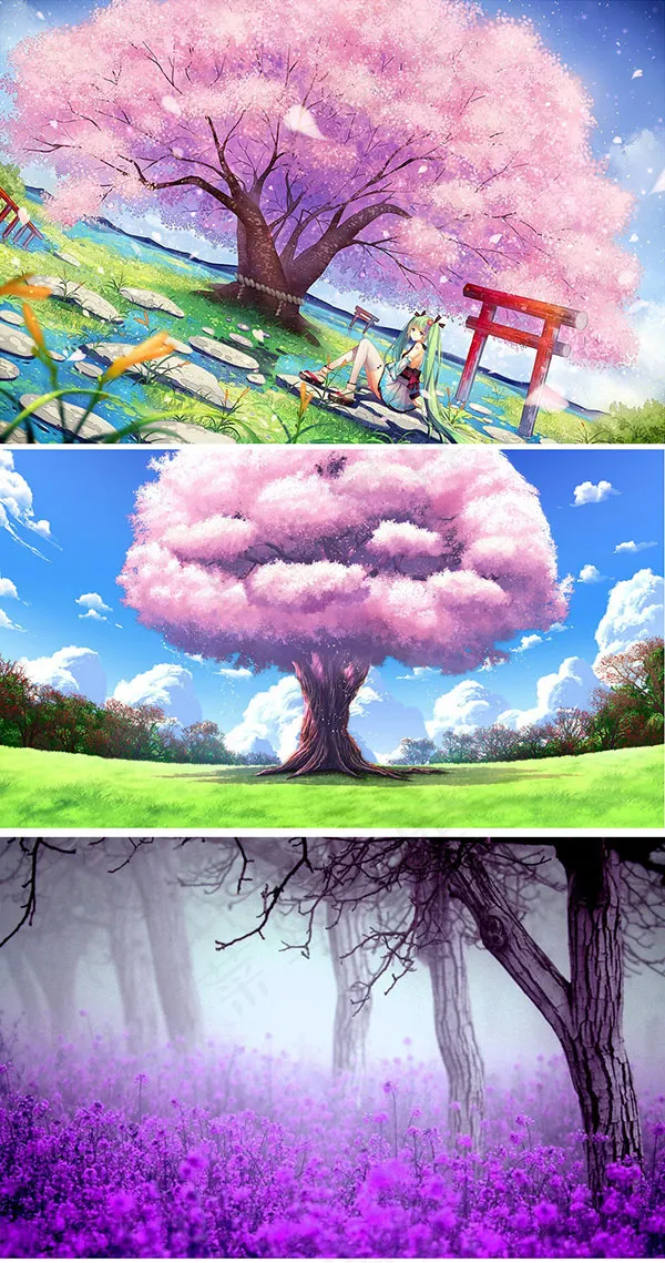 唯美樱花插画