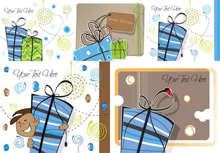 小孩礼物插画背景