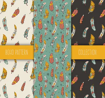 彩色羽毛无缝背景