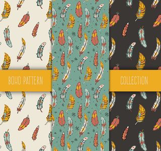 彩色羽毛无缝背景