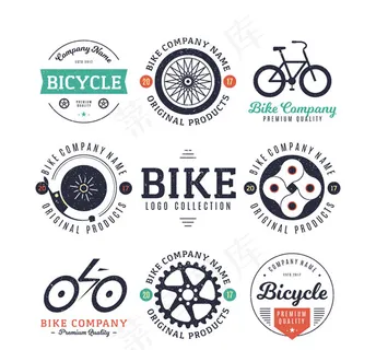 复古单车元素标志