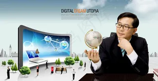 商务科技场景,背景元素