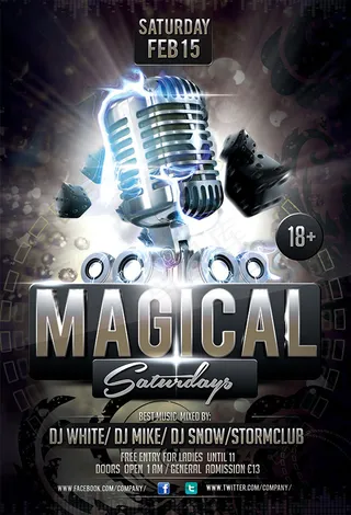 麦克风酒吧海报