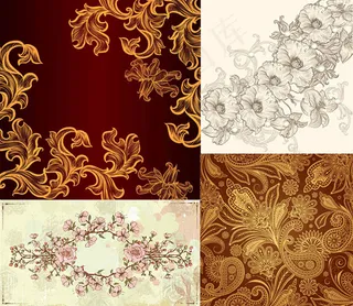 花朵与花纹装饰图