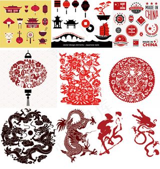 中国风装饰元素,免抠元素