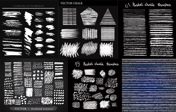 粉笔线条笔刷eps,ai矢量模版下载