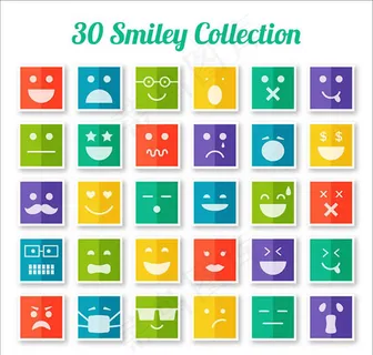 方形表情图标,免抠元素