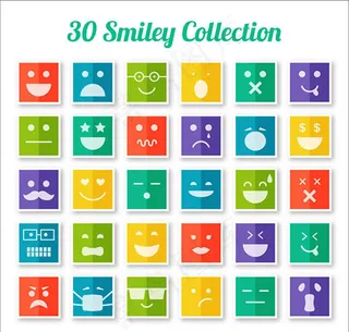 方形表情图标,免抠元素