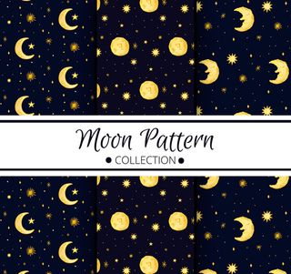 手绘月亮无缝背景
