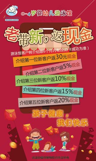 婴幼儿游泳馆海报