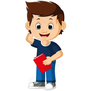 微笑的卡通男孩,背景元素