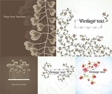 花卉植物图案插画 花卉植物图案插画