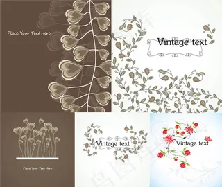 花卉植物图案插画