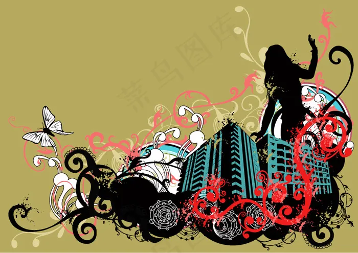 潮流城市建筑3eps,ai矢量模版下载