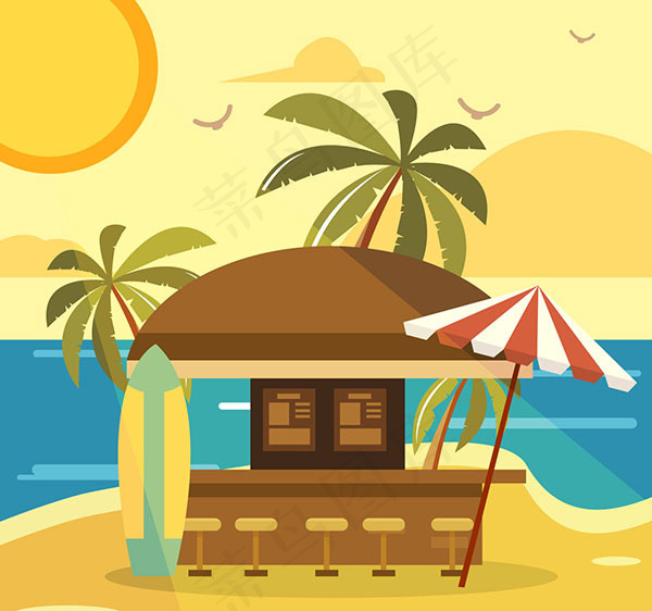 沙滩上的酒吧